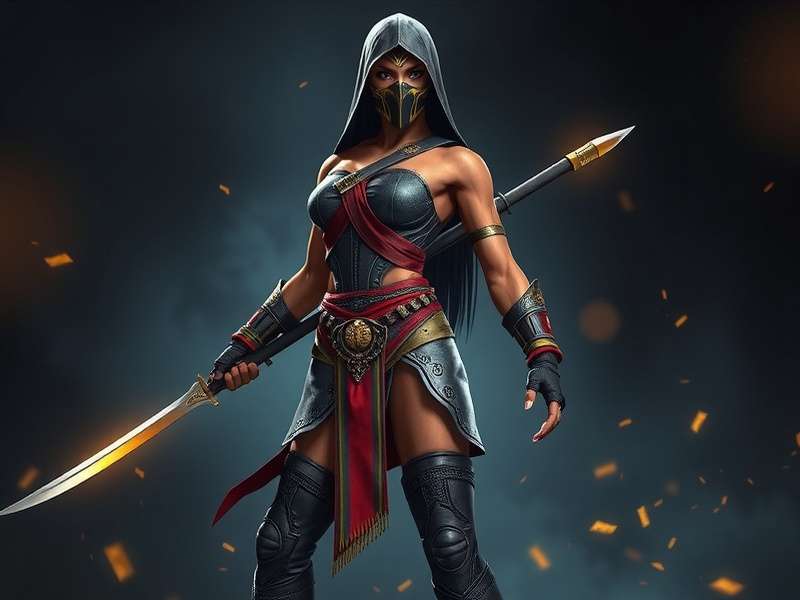 Timeline collage showing Kitana's outfit changes from MK2 to MK11