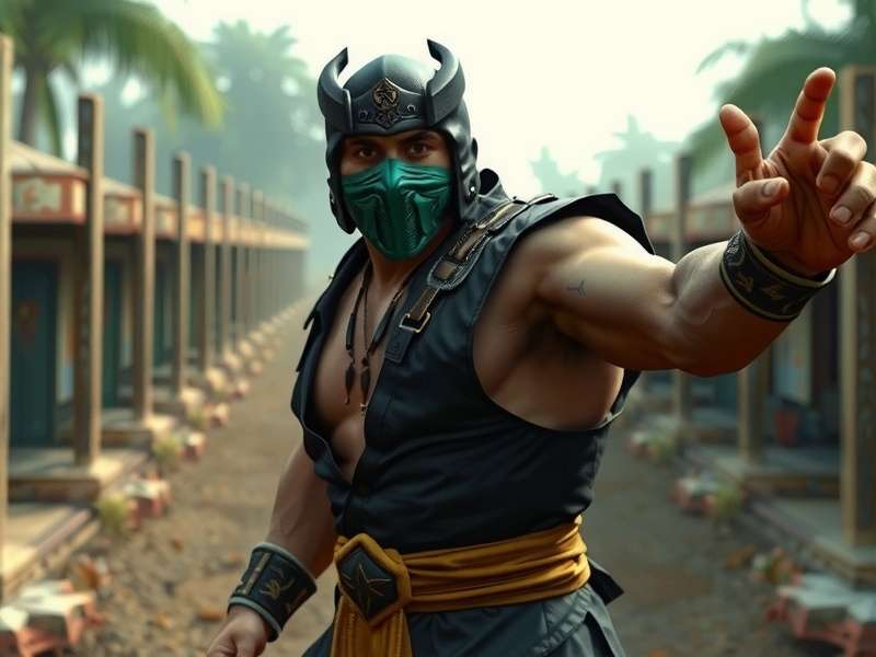 Goro from Mortal Kombat 1995 movie standing menacingly in the tournament arena