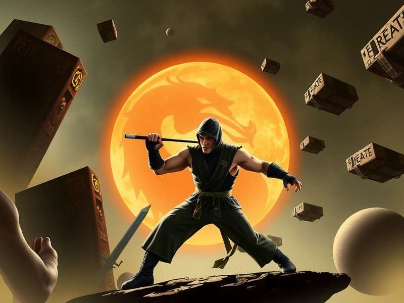 Mortal Kombat 1995 Movie Poster - Liu Kang, Sonya Blade, and Johnny Cage poised for battle