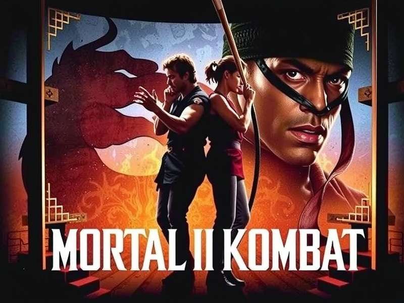 Original 1995 Mortal Kombat Movie Theatrical Poster featuring Liu Kang, Scorpion, and Raiden