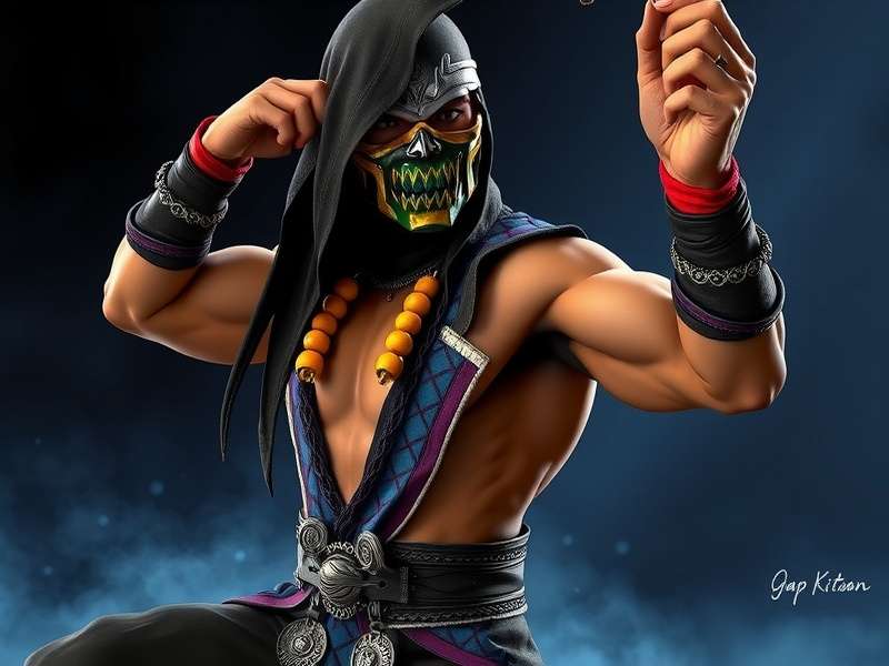 Kitana in Mortal Kombat 3 combat pose with her fans