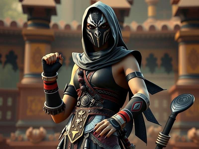 Kitana Mortal Kombat 2 classic blue costume with fans