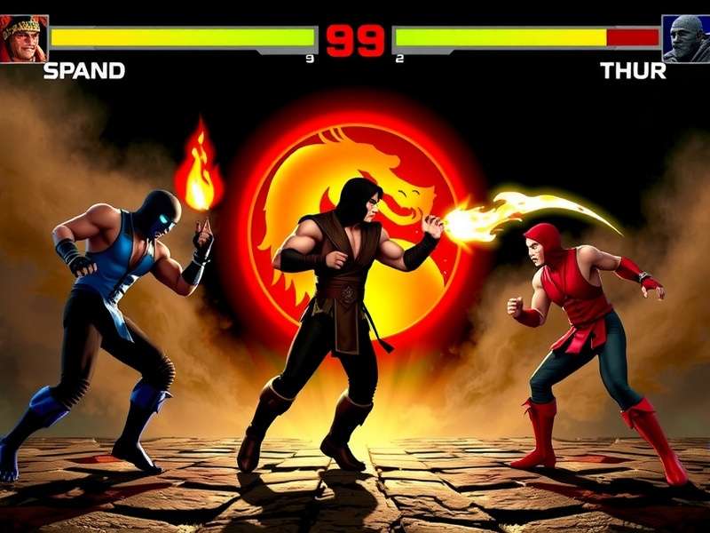 Mortal Kombat Trilogy gameplay screenshot showing Scorpion vs Sub-Zero