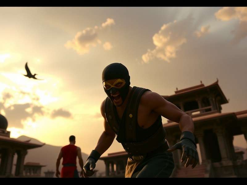 Liu Kang battles Shang Tsung in the climax of Mortal Kombat 1995 movie