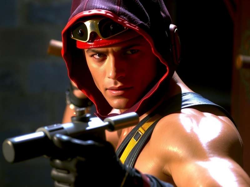 Johnny Cage (Linden Ashby) in a fighting stance from the 1995 Mortal Kombat movie