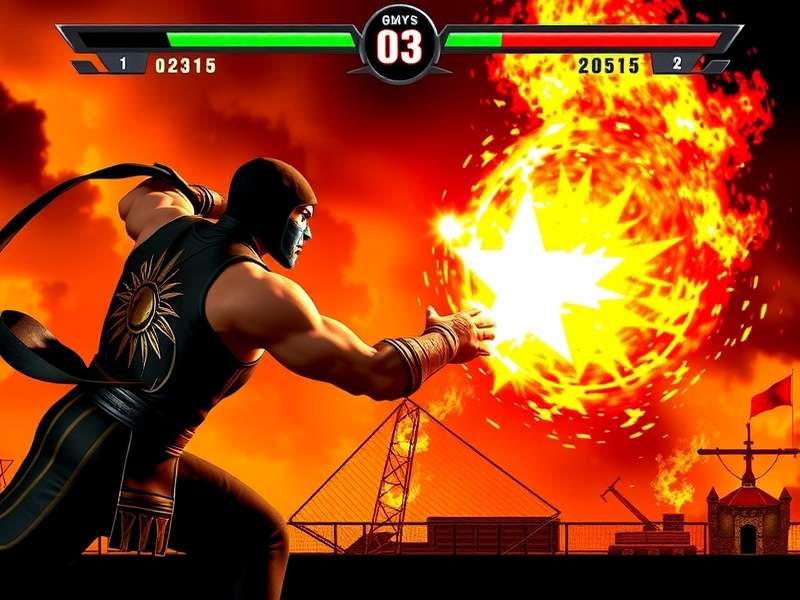 Taven battling in the Netherrealm during Konquest Mode