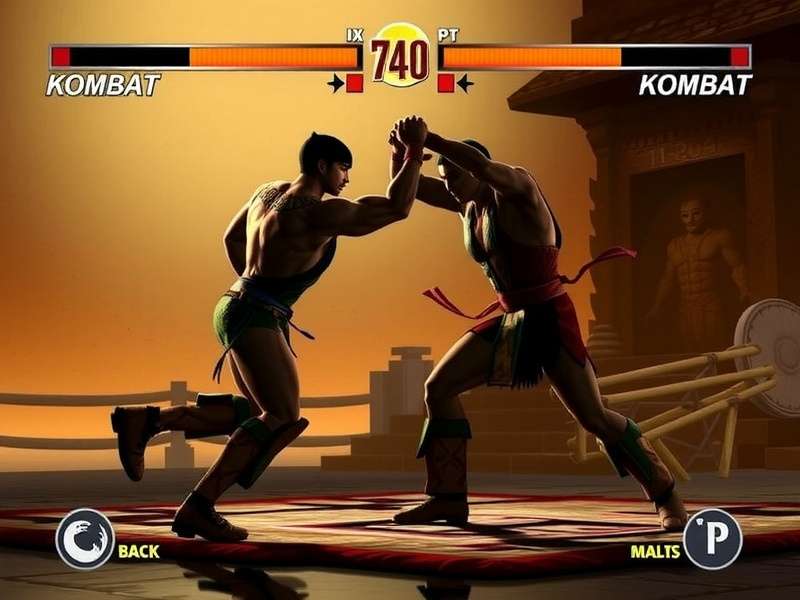 Mortal Kombat arcade cabinet and logo collage