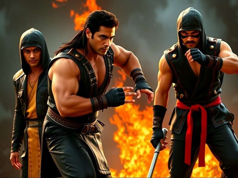 Mortal Kombat 1995 movie cast group photo