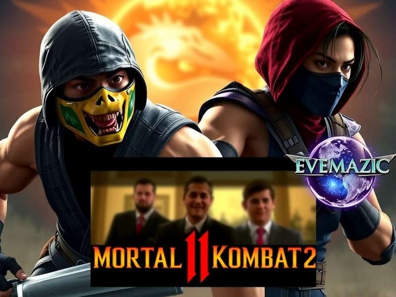 Mortal Kombat 2 Trailer Screenshot showing Sub-Zero and Scorpion facing off