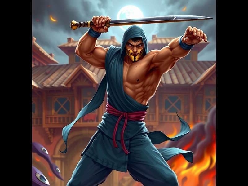 Kitana in Mortal Kombat 3 1995 arcade game posing with her steel fans