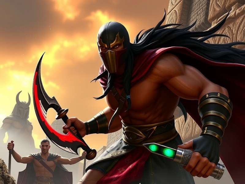 Collection of mystical glowing artifacts on a dark stone altar