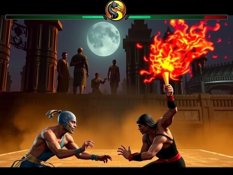 Official Mortal Kombat 2 trailer screenshot showing Scorpion and Sub-Zero fighting