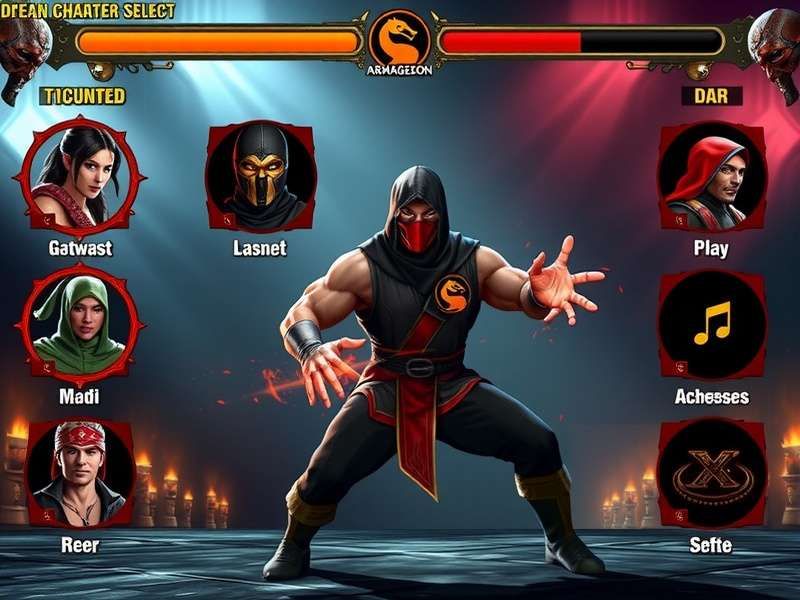 Mortal Kombat Armageddon Character Selection Screen showing the entire roster