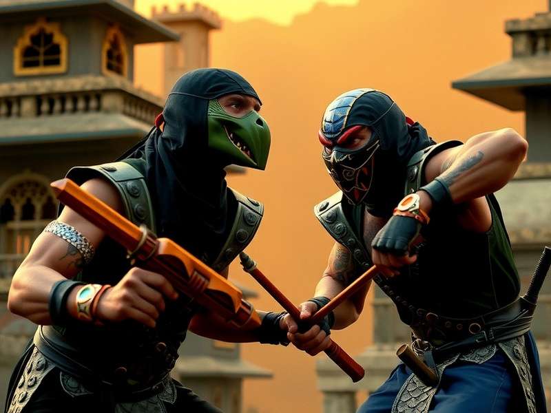 Reptile in Mortal Kombat 1995 movie, hidden in shadows