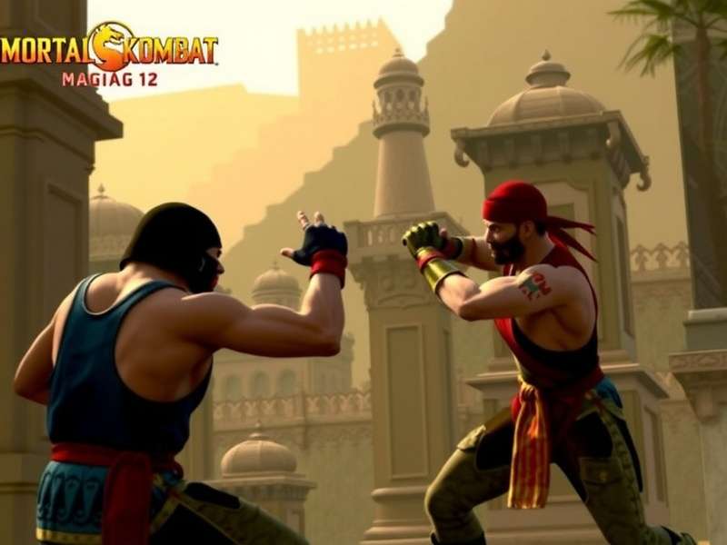 Mortal Kombat 2 Deutsch trailer key frame showing Sub-Zero facing Scorpion