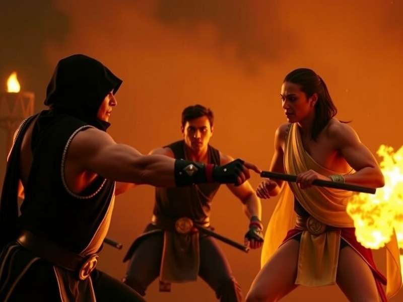 Official poster for Mortal Kombat 2021 movie showing Scorpion and Sub-Zero facing off