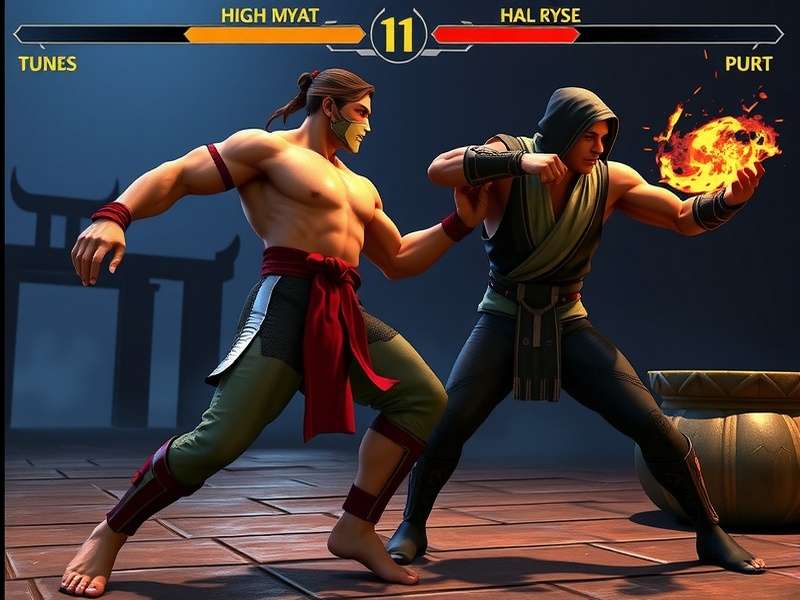 Scorpion and Sub-Zero engaged in a fierce battle in Mortal Kombat 11