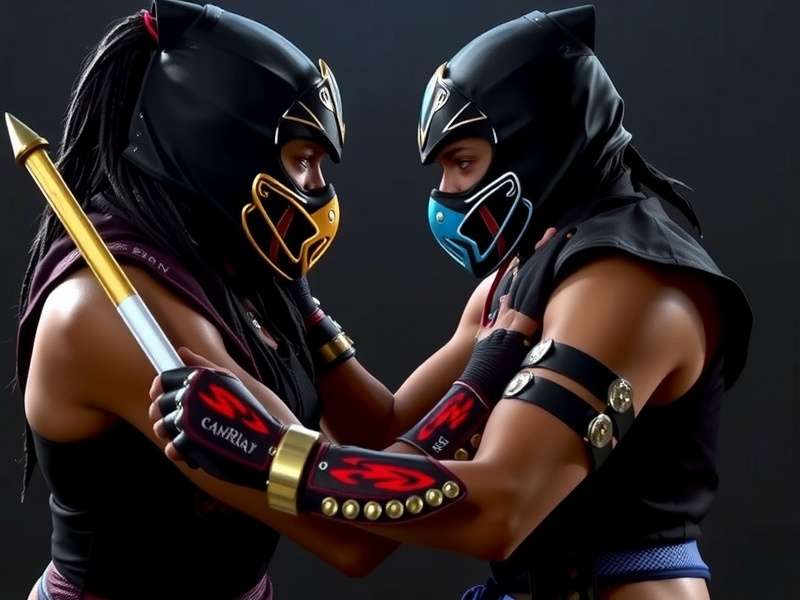 Kitana from Mortal Kombat 1995 movie in action pose