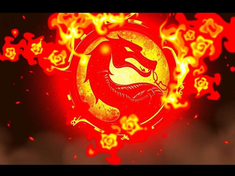 Mortal Kombat fight scene silhouette with dramatic lighting