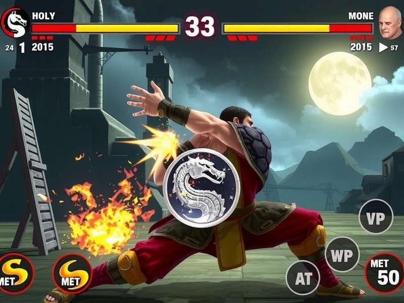 Mortal Kombat Mobile characters Scorpion, Sub-Zero, and Raiden in a dynamic battle pose