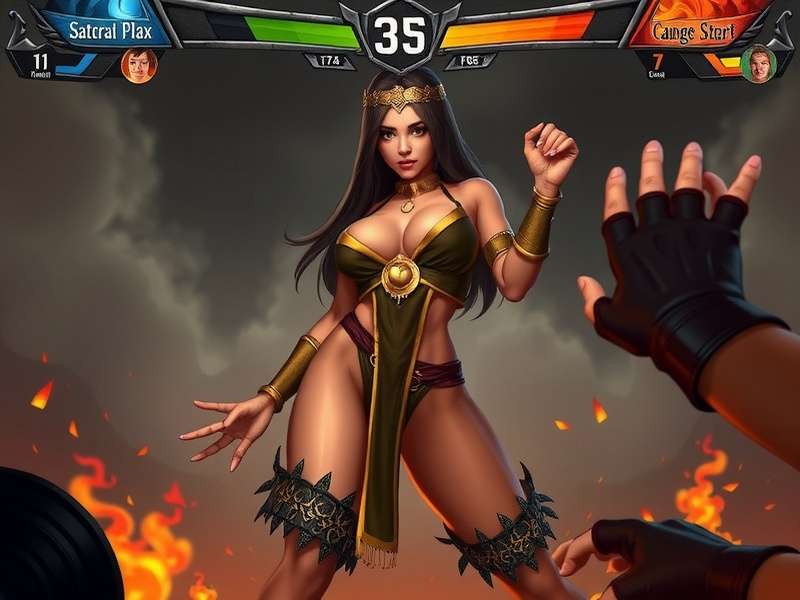 Cassie Cage in Mortal Kombat 11 posing with her guns