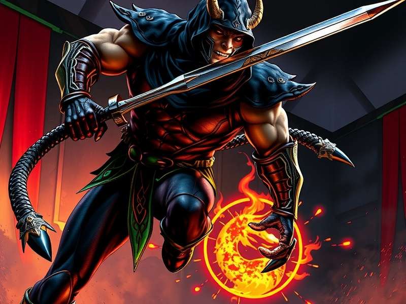 Sindel in Mortal Kombat 11 standing regally with her hair whips ready