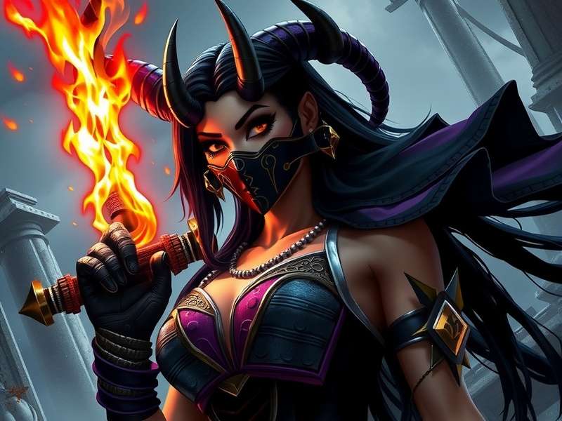 Sindel performing a complex juggle combo against Scorpion