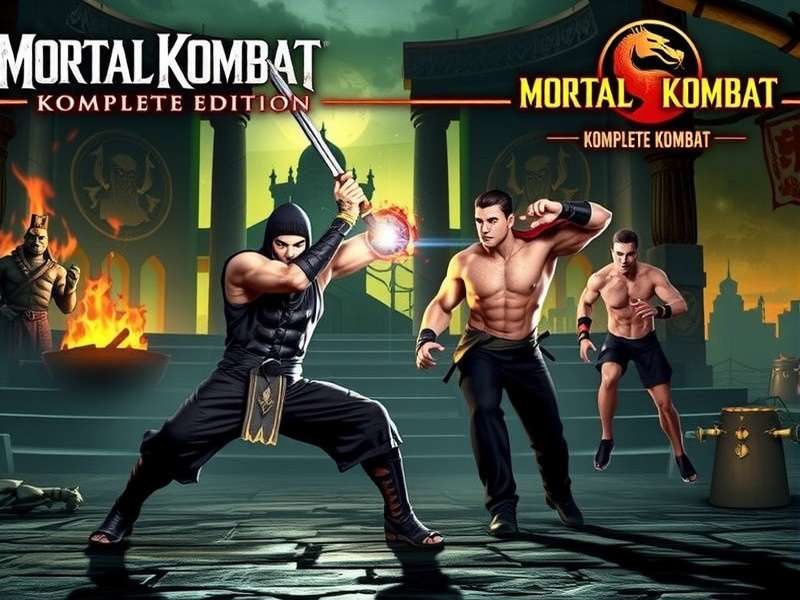 Mortal Kombat Komplete Edition game cover art showing Scorpion and Sub-Zero facing off