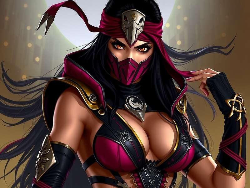 Mileena in Mortal Kombat 11 performing her signature Sai stab move