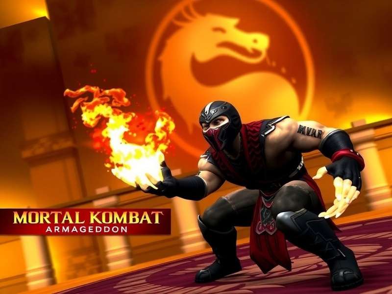 Massive roster of Mortal Kombat Armageddon characters fighting on Pyramid of Argus