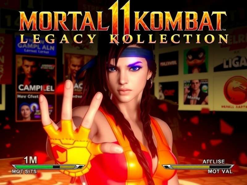 Mortal Kombat II Arcade Cabinet with glowing screen