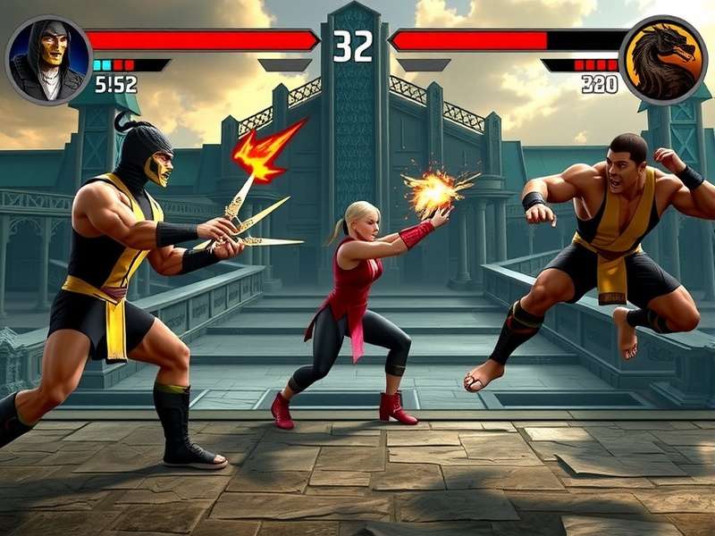 Mortal Kombat roster lineup featuring Scorpion, Sub-Zero, and Raiden