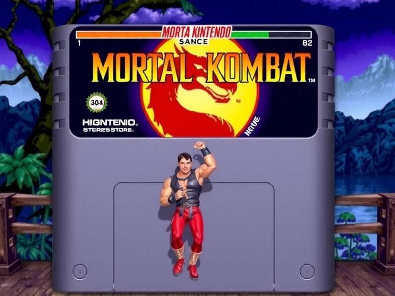 Mortal Kombat Super Nintendo title screen with iconic dragon logo