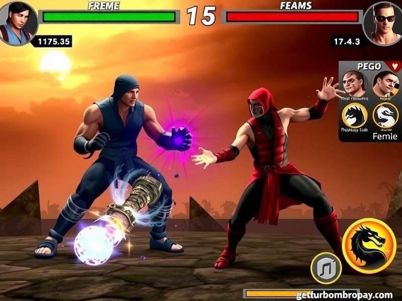 Mortal Kombat Gameplay Screenshot showing a fight between Scorpion and Sub-Zero