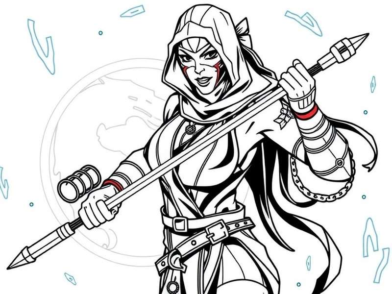 Kitana Mortal Kombat coloring page example featuring her classic and modern designs