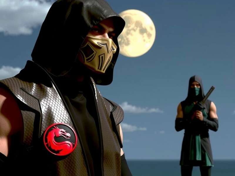 Mortal Kombat 1995 movie cast ensemble poster with iconic characters