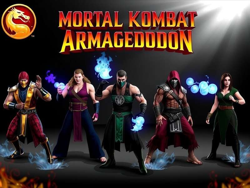 Mortal Kombat Armageddon complete character roster collage featuring Scorpion, Sub-Zero, Raiden and all fighters
