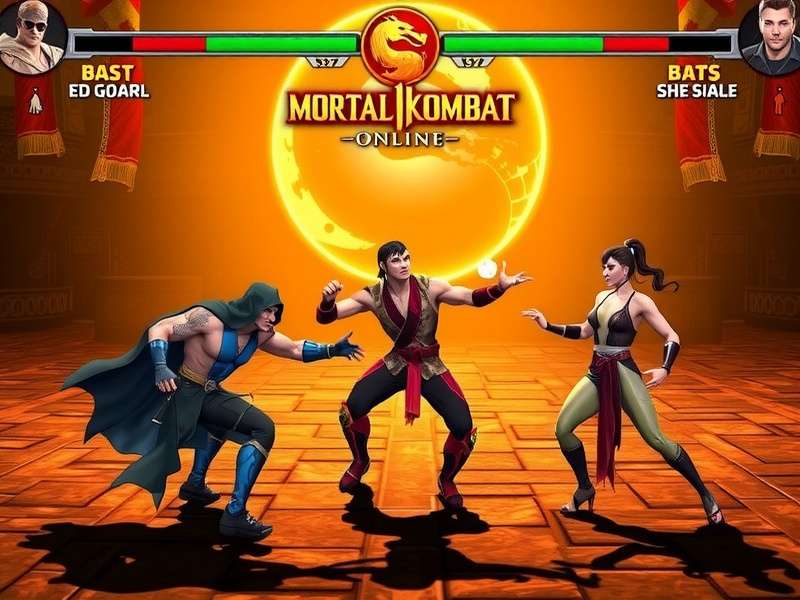 Mortal Kombat Online arena featuring Scorpion and Sub-Zero in battle